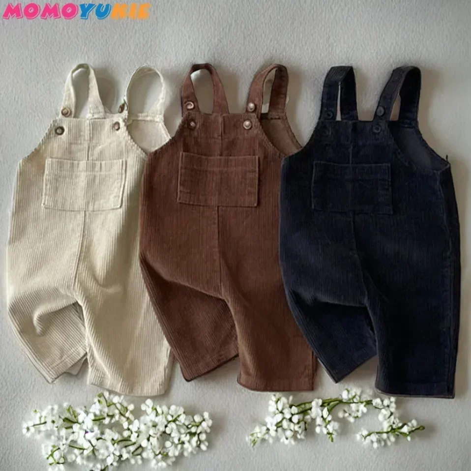 Newborn Clothes Boy\'s Corduroy Jumpsuit 2023 Autumn Winter Jumpsuits Baby kids clothes Girl\'s romper Casual Bib Pants Overalls