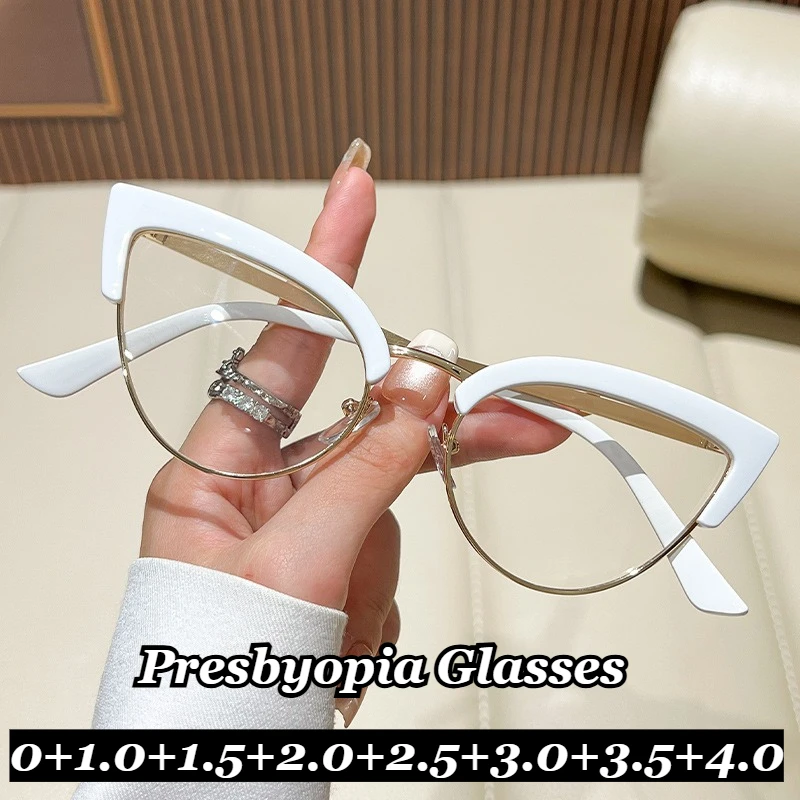 

Unisex New Fashion Metal Frame Reading Glasses Fashionable Personalized High-definition Blue Light Blocking Presbyopia Glasses
