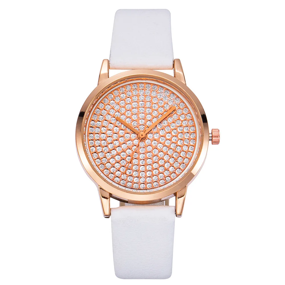 Fashion Watch for Kids Luxury Rhinestone Metal Dial Children's Quartz Watch Leather Band Casual Simple Kids Watch montre enfant