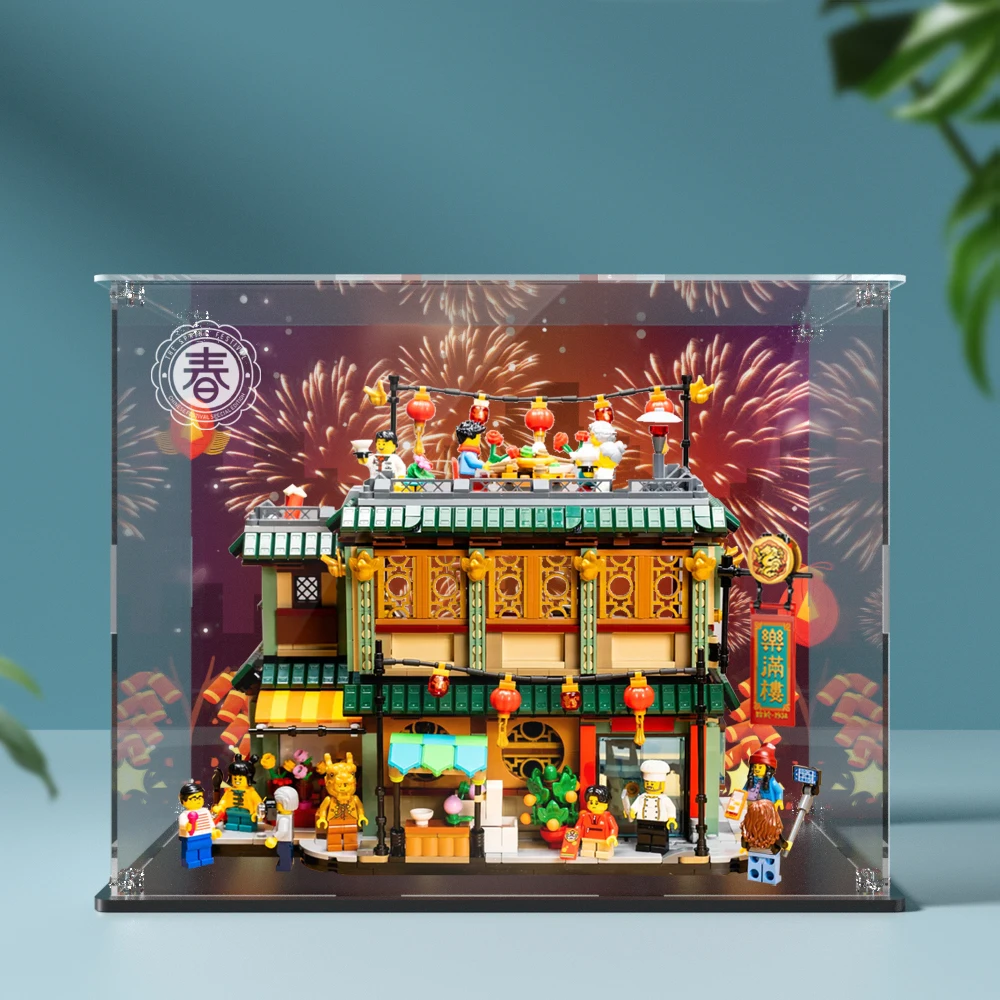 Acrylic Display Box for Lego 80113 Family Reunion Celebration Clear Display Case (Toy Bricks Set not Included）