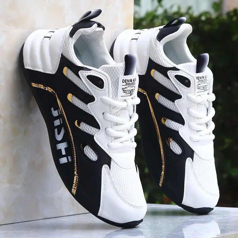 Buty męskie Sneaker New 2024 Casual obuwie sportowe dla mężczyzn na grubej podeszwie markowe buty skórzane moda luksusowe męskie buty na płaskim obcasie wulkanizują buty