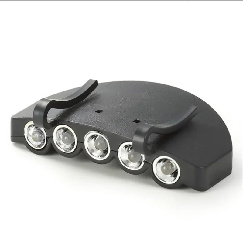 Super Bright Night Fishing 5-LED Cap Light Headlight Headlamp Head Flashlight Head Hat Clip on Light Fishing Head Lamp