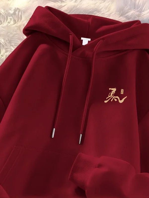 

Худи большого размера с креативным дизайном и принтом, свободного кроя, осенне-зимняя, молодежная, из смесового хлопка