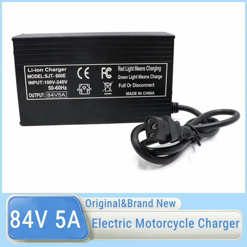 84V 5A Fast Charger For Electric Scooter Electric Motorcycle 72V 20S Lithium Battery IEC Power Plug With Fan Intelligent Charger