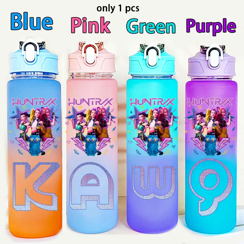 Botella de agua de plástico K-Pop de 750 ml, taza para beber, botella tipo calabaza Kpop Warriors, regalo de cumpleaños