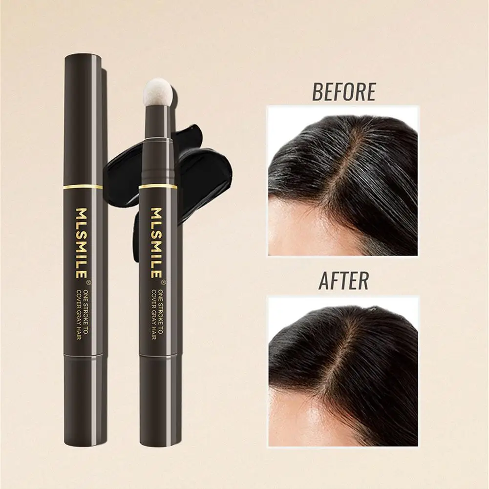 Black Hair Dye Pen One-time Temporary Hair Dyeing Stick Styling Grey Hairs Cover White Makeup Tools Hair Fill In Coloring C9J7