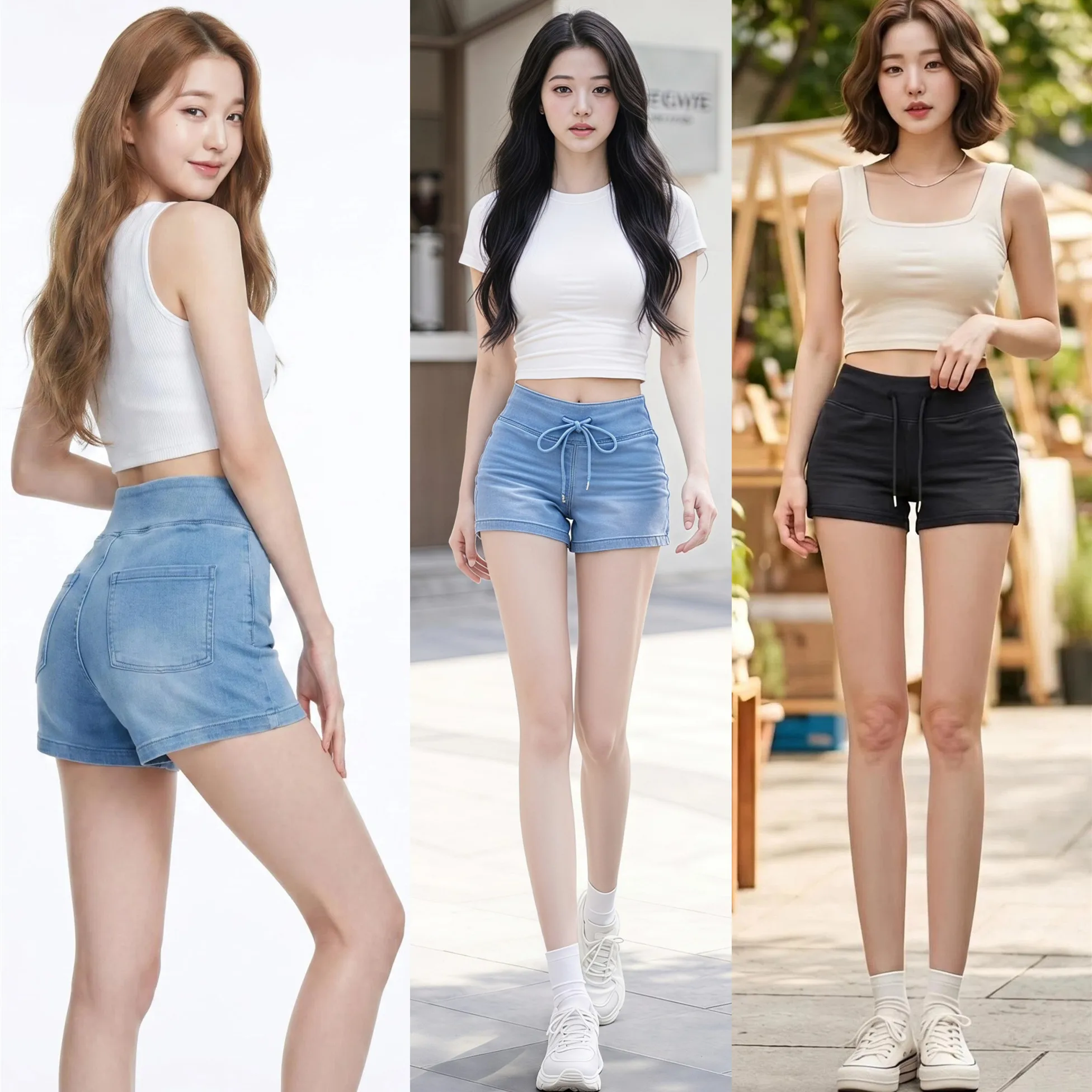 High Waist High Elastic Outdoor Sports Shorts Drawstring Stretchy Dance Yoga Fitness Shorts Korean Style Straight Leg Jeans