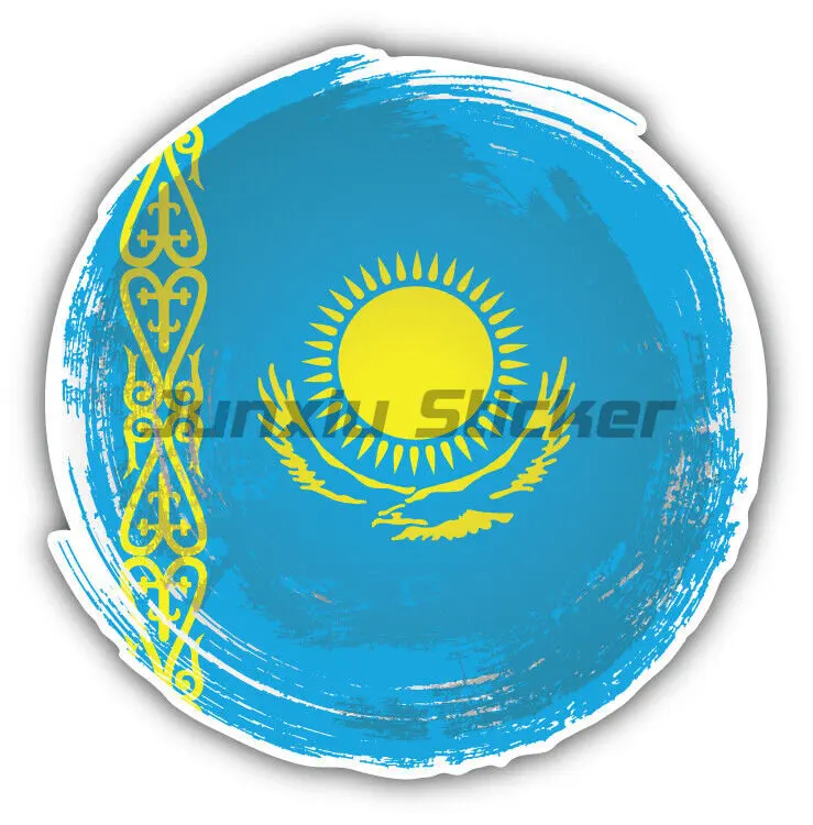 Kazakhstan Flag Bumper Window Decals Vinyl Sticker Bicycle Accessories Wall Stickers Rooms Truck Stickers Motorcycle Decals