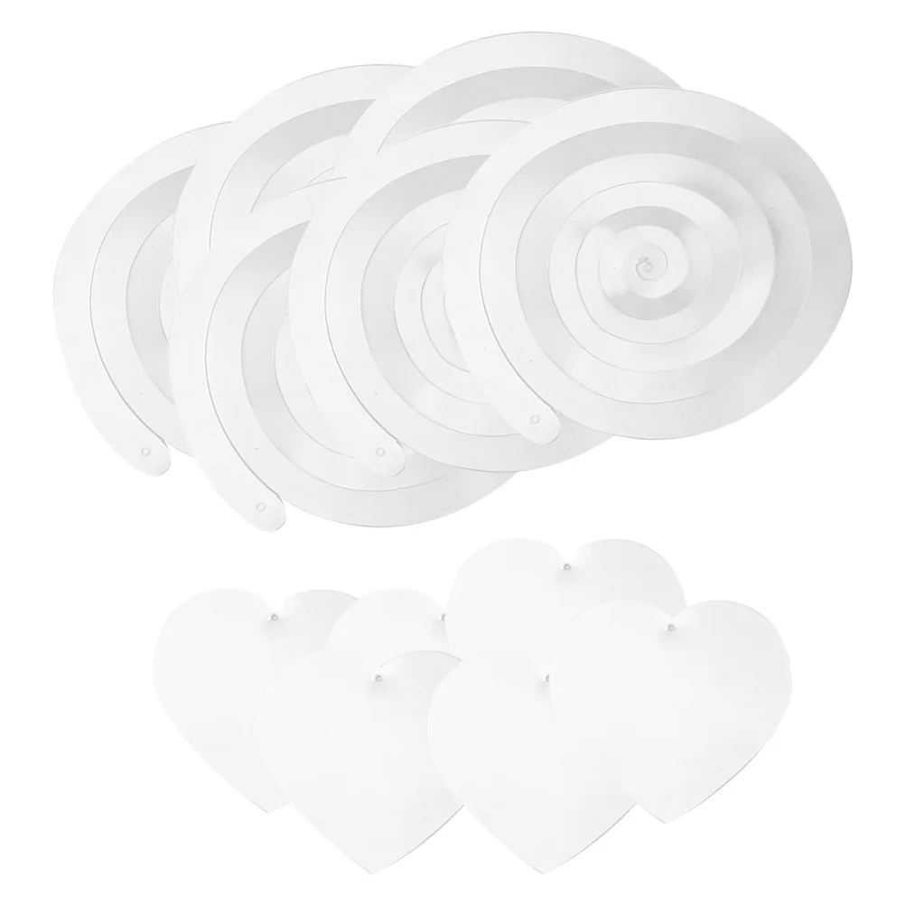 

6Pcs White 90Cm Heart Swirl Hanging Decor Spiral Love Party Wedding Christmas Festival Stage Dangler Pendant Accessories