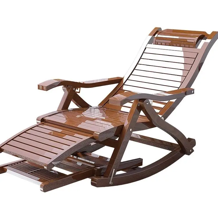 Lounge chair folding lunch break chair multi-functional solid wood