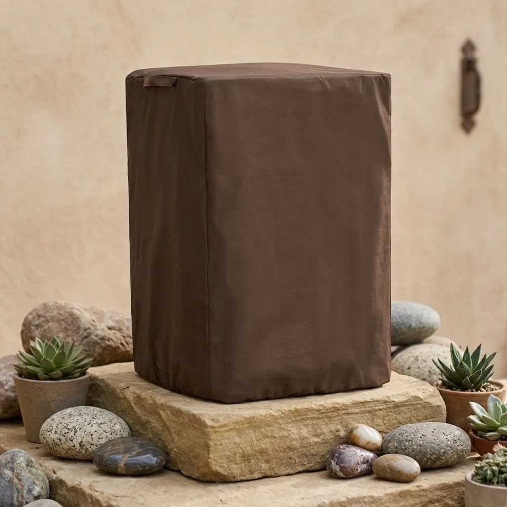 Brown Popcorn Cart Cover 420D Oxford Weatherproof for Popcorn Machines Indoor Outdoor Use Fits Multiple Cart Sizes