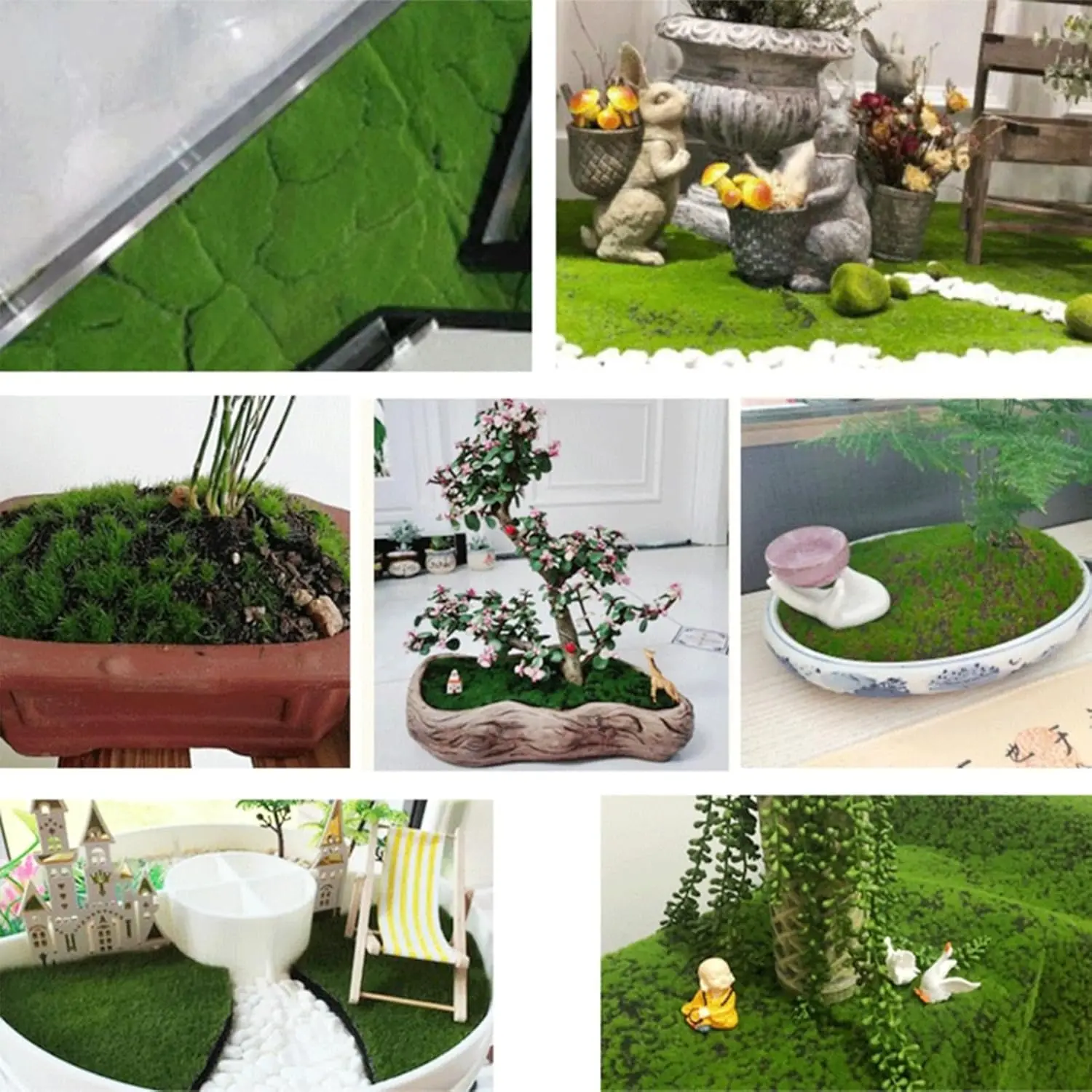 Artificial Moss Mat Fake Grass Rug DIY Synthetic Turf Landscape Artificial Grass Mats Lawn Carpet for Garden Patio Balcony DIY - view 3