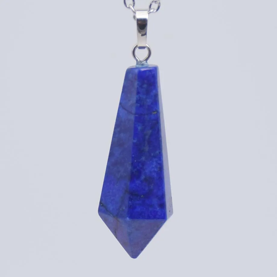 Natural Labradorite Rose Quartz Jasper Aventurine Facted Opal Crystal Malachite Sodalite Hexagon Bead Stone Pendant Jewelry