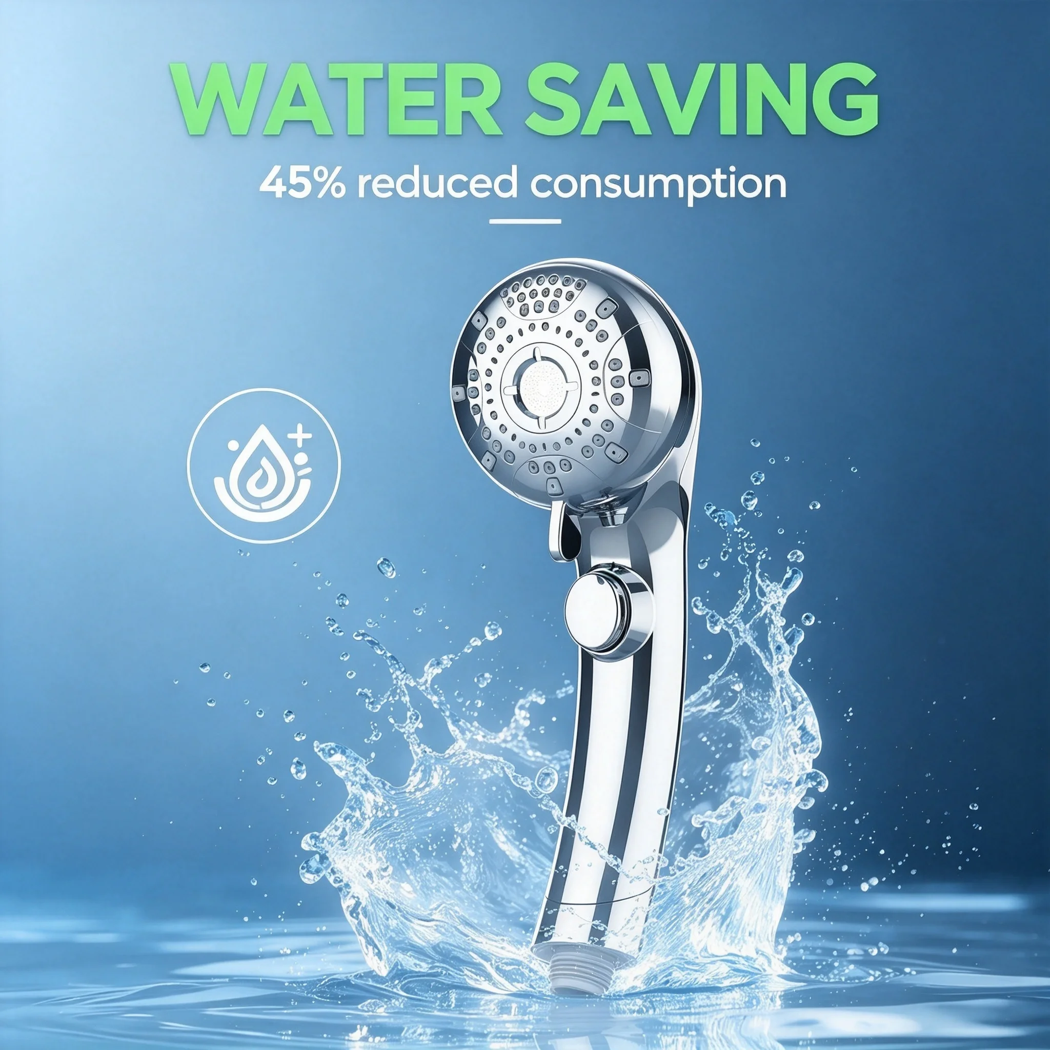 Japan Premium Nano Mist Hand Shower Head 6 Adjustable Modes High Pressure Boost Water Saving Soft Warm Mist for Sensitive Skin