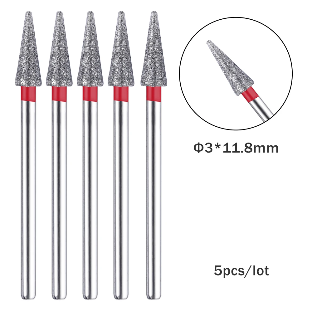 5pcs/lot Diamond Nail Drill Rotary Bits Milling Cutter For Manicure Burr Cuticle Clean Electric Cutter Drill Bits Accessories