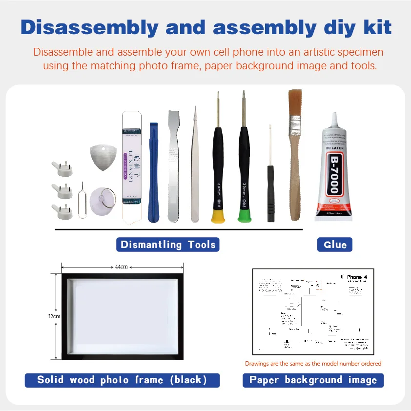 iphone disassembly framing art specimen photo frame diy set display collection electronic parts three-dimensional picture