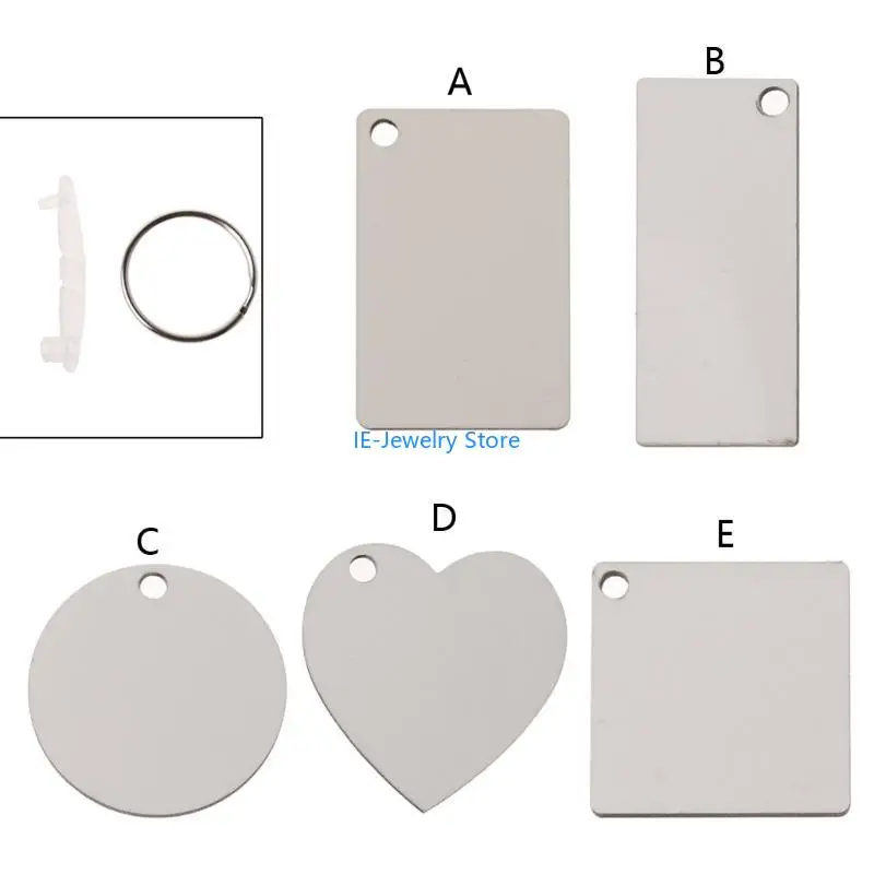 W8KF 12Pcs DIY Sublimation Wooden Blank Keychain Double Printable Blank MDF for Key C