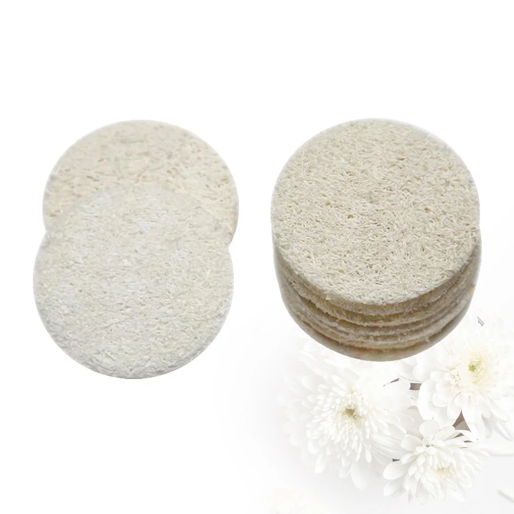 20 pçs almofada de bucha 5cm para rosto corpo natural esfoliante esponja de banho de secagem rápida removedor de maquiagem tapete de limpeza facial almofada de bucha