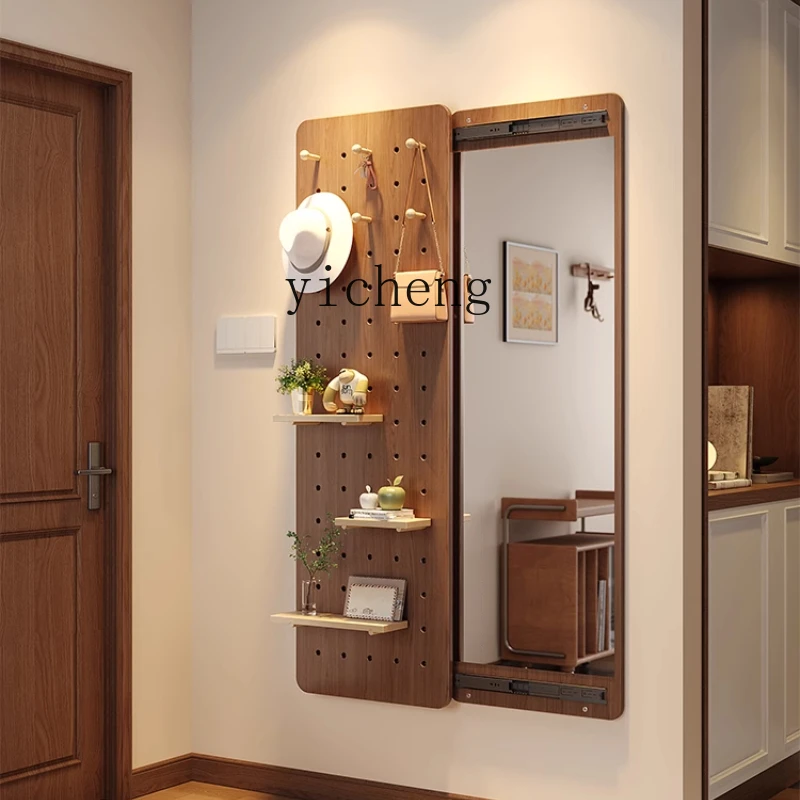 

XL solid wood hole board full-length mirror invisible push-pull full-length mirror household hidden type