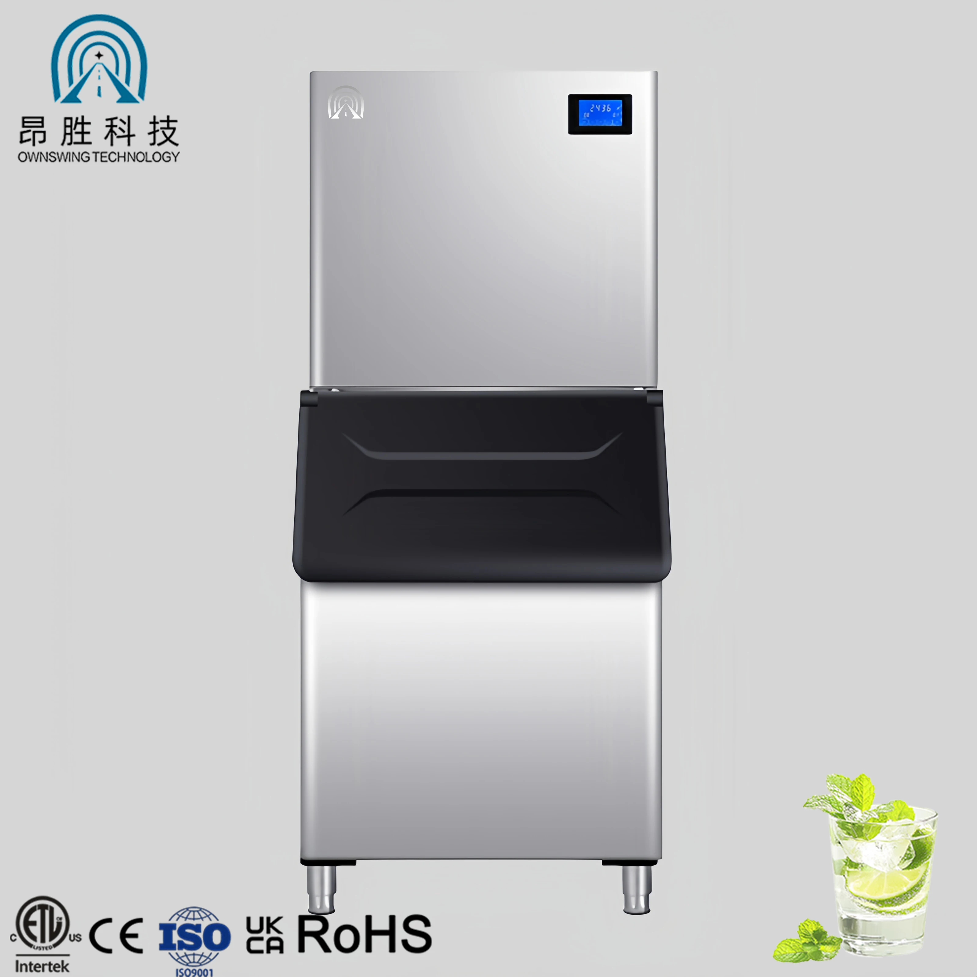 450kg/24h Commercial Ice Cube Maker Machine Stainless Steel Automatic Cleaning System for Professional Restaurant Bar Pro