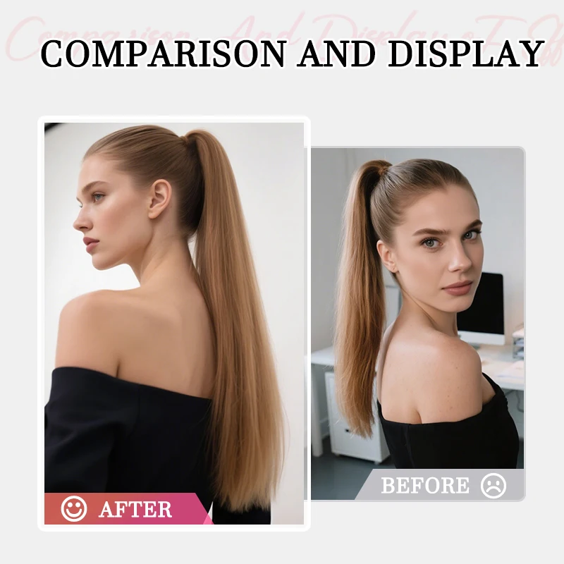 Synthetic Long Ponytail Extension Yaki Drawstring Ponytails for Black Women Clip in Ponytail Hair Extensions
