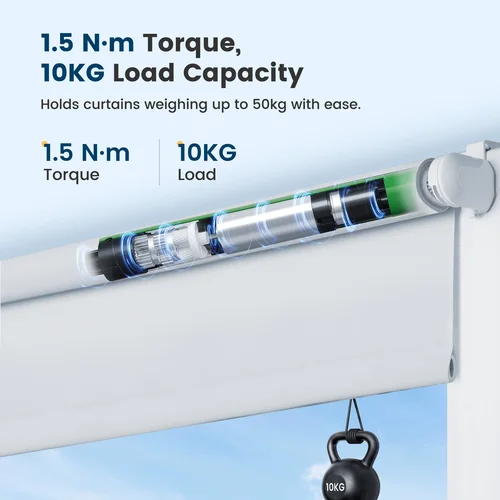 Imagen 2 del producto GIRIER Tuya ZigBee/WiFi Motor Tubular Motor de cortina inteligente para persianas enrollables de tubo de 38mm con RF433MHz trabajo remoto con Alexa