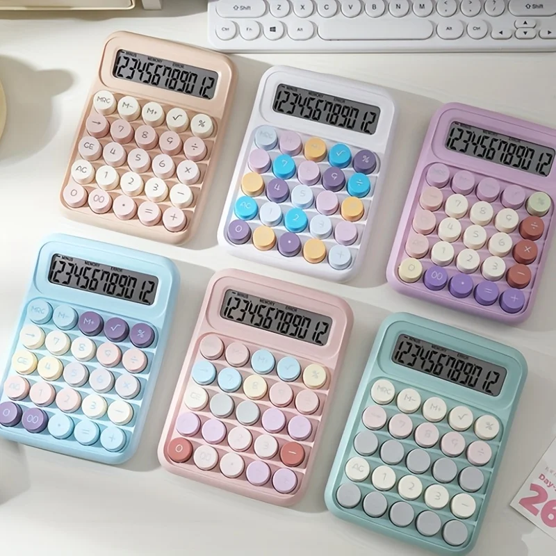 آلة حاسبة بلون الدوبامين على شكل قلب فتاة عالية القيمة للطلاب لوحة مفاتيح مرنة لطيفة، حسابات مكتبية بسيطة وصامتة خاصة. #4