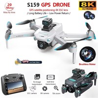 S159 Drone 8K Professional HD Dual Camera With Screen GPS 5G WIFI 360°Obstacle Avoidance  Brushless Foldable Quadcopter Dron Toy