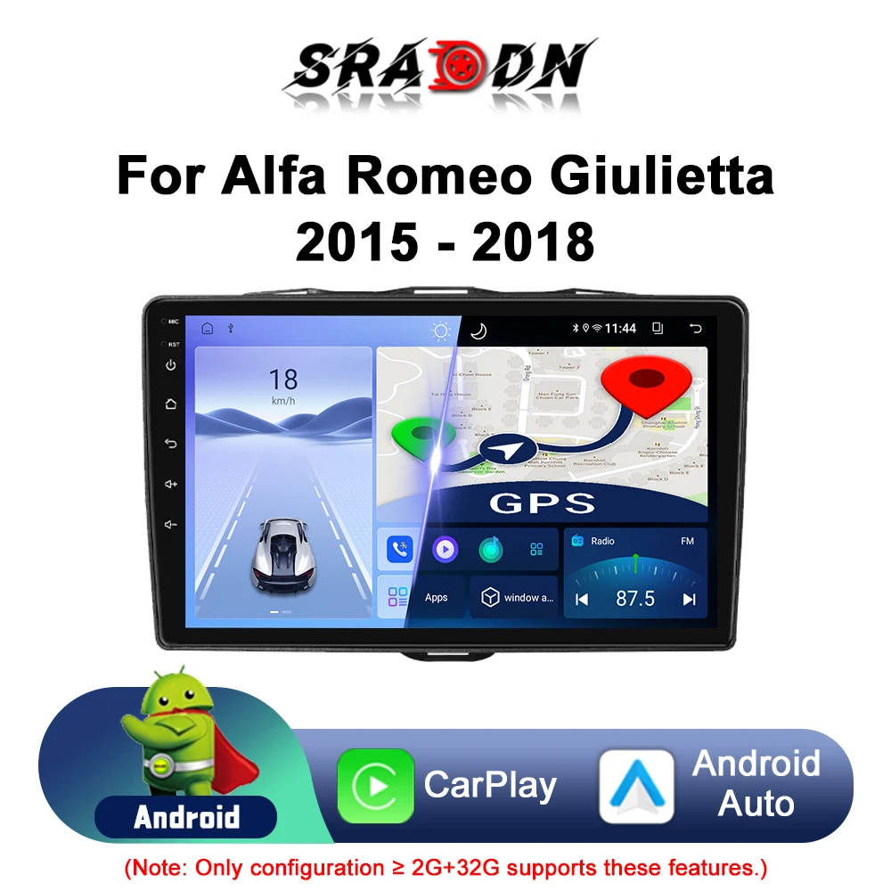 Para Alfa Romeo Giulietta 2015 2016 2017 2018 Android Car Radio Reproductor de video multimedia automotriz Navegación GPS Carplay Pantalla táctil Auto Estéreo Sistema inteligente