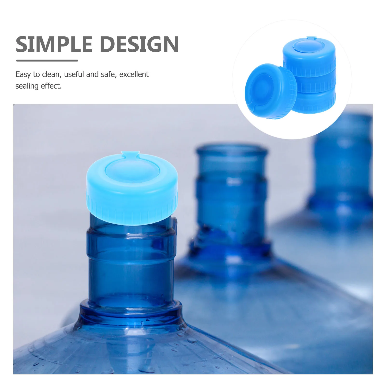 

4Pcs Threaded Bucket Cap Reusable Waterproof Replacement Lids for Water Jug Bottle Anti-Splash Sealing Caps Caps