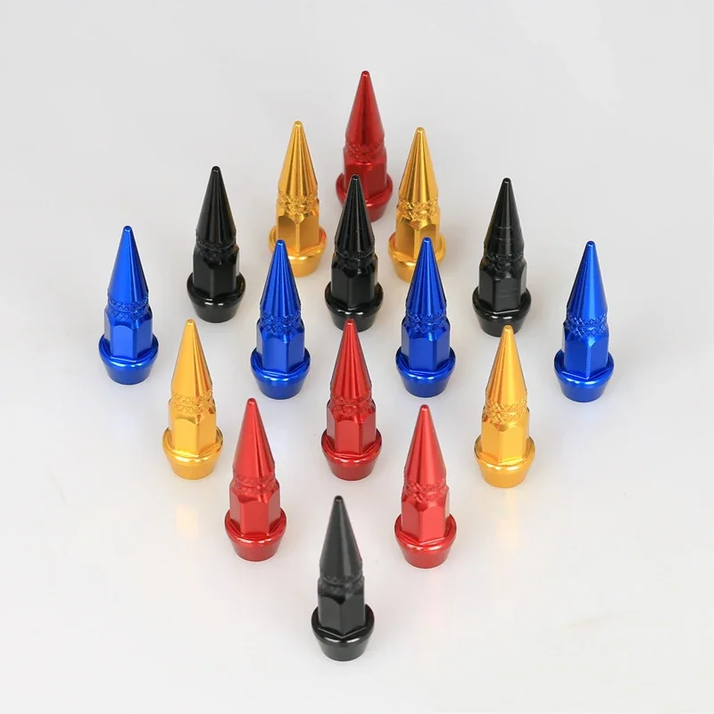 Aluminum Car Tire Valve Caps Bullet Tire Air Cap Motorcycle Bike Bullet Wheel Nut Covers Dustproof Tyre Decoration Accessories