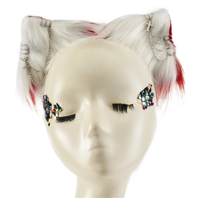 Pinzas para gato para niñas y adolescentes, disfraz Cosplay Punk para puesta en escena, accesorios para fotos,