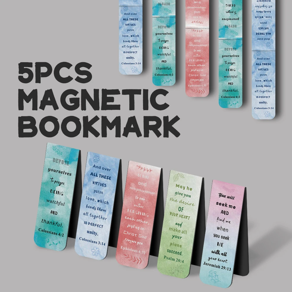 

5pcs Bible verses magnetic bookmark new year gift Back to school decorative cards reading label Stationery Gifts for Book Club