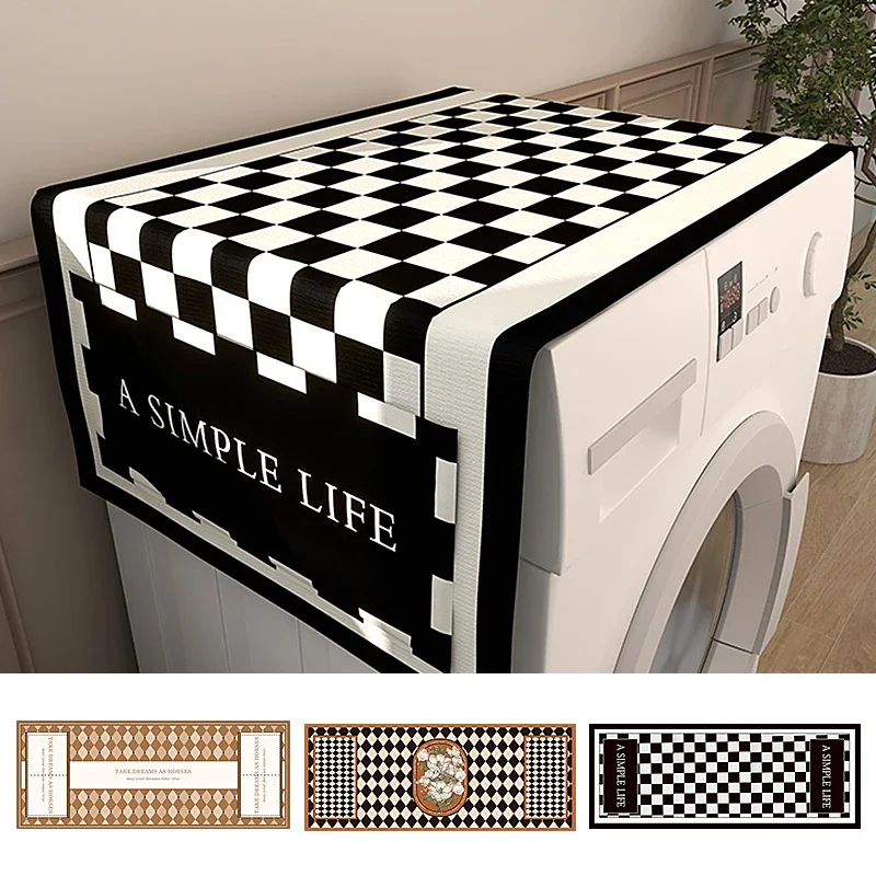 

Nordic Drum Washing Machine Covers Waterproof Kitchen Refrigerator Dust Cover Microwave Oven Decor Dust Protector with Pocket