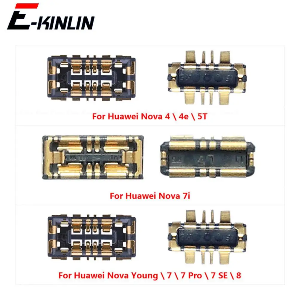 2pcs\lot For HuaWei Nova 4 4e 5T 7 Pro SE 7i 8 Young Battery Clip Contact Pins Holder On Mainboard Motherboard Flex Cable