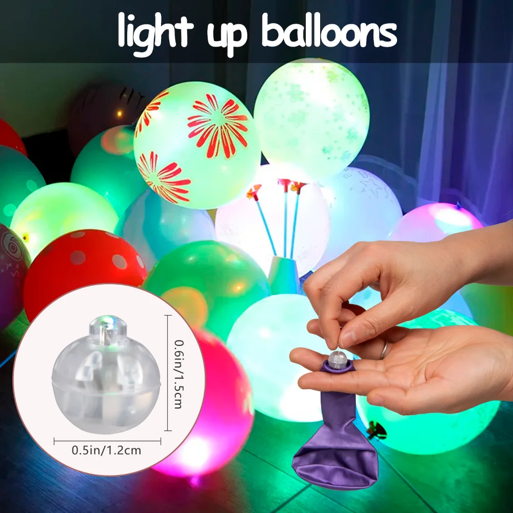 100 Pcs/lot Round Colorful Led Lights Flash Luminous Lamps Tumbler Light for Balloon Lantern Christmas Wedding Party Decoration