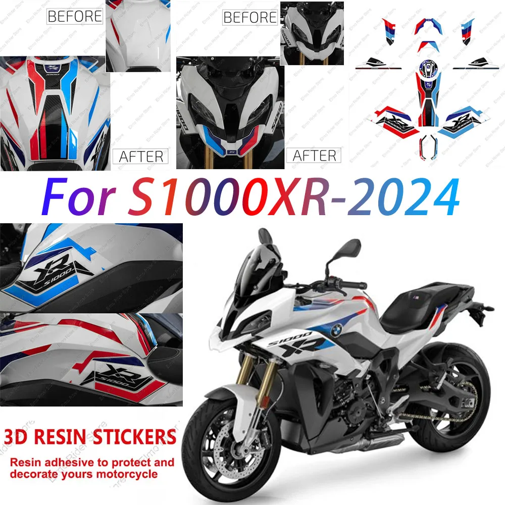 

Motorcycle 3D Gel Epoxy Resin Protective Sticker For BMW S1000XR 2024 Tank Pad Stickers Kit New Fairing Shell Sticker Decals Kit