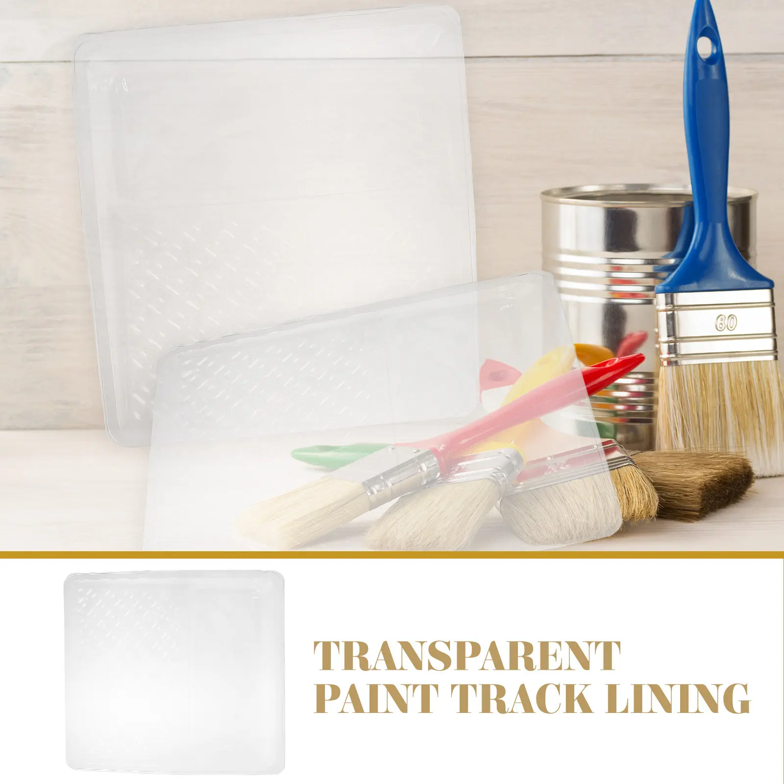 

5Pcs Transparent Paint Roller Tray Liners Easy Color Visibility Durable Safe Painting Paint Tray Liners Painting Supplies