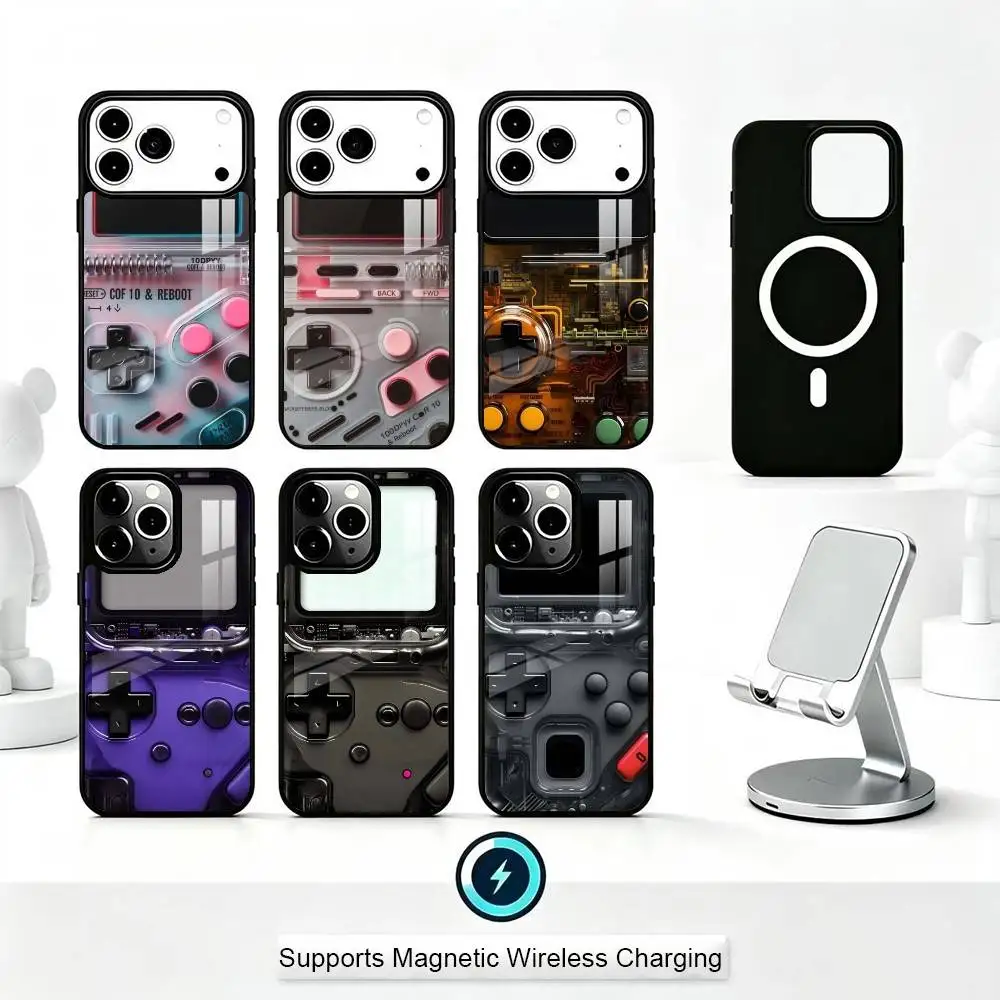 Video Game Boy Vintage GamePad Phone Case For iPhone17,16,15,14,13,12,11 Plus,Pro Allows magnetic wireless charging