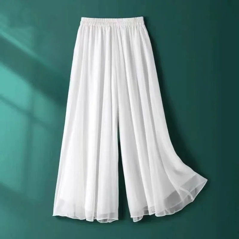 

Summer Thin Casual Pants Women Wide Leg Korean Style Trouser Elegant Breathable Solid Chic Loose Design Harajuku Simple Female