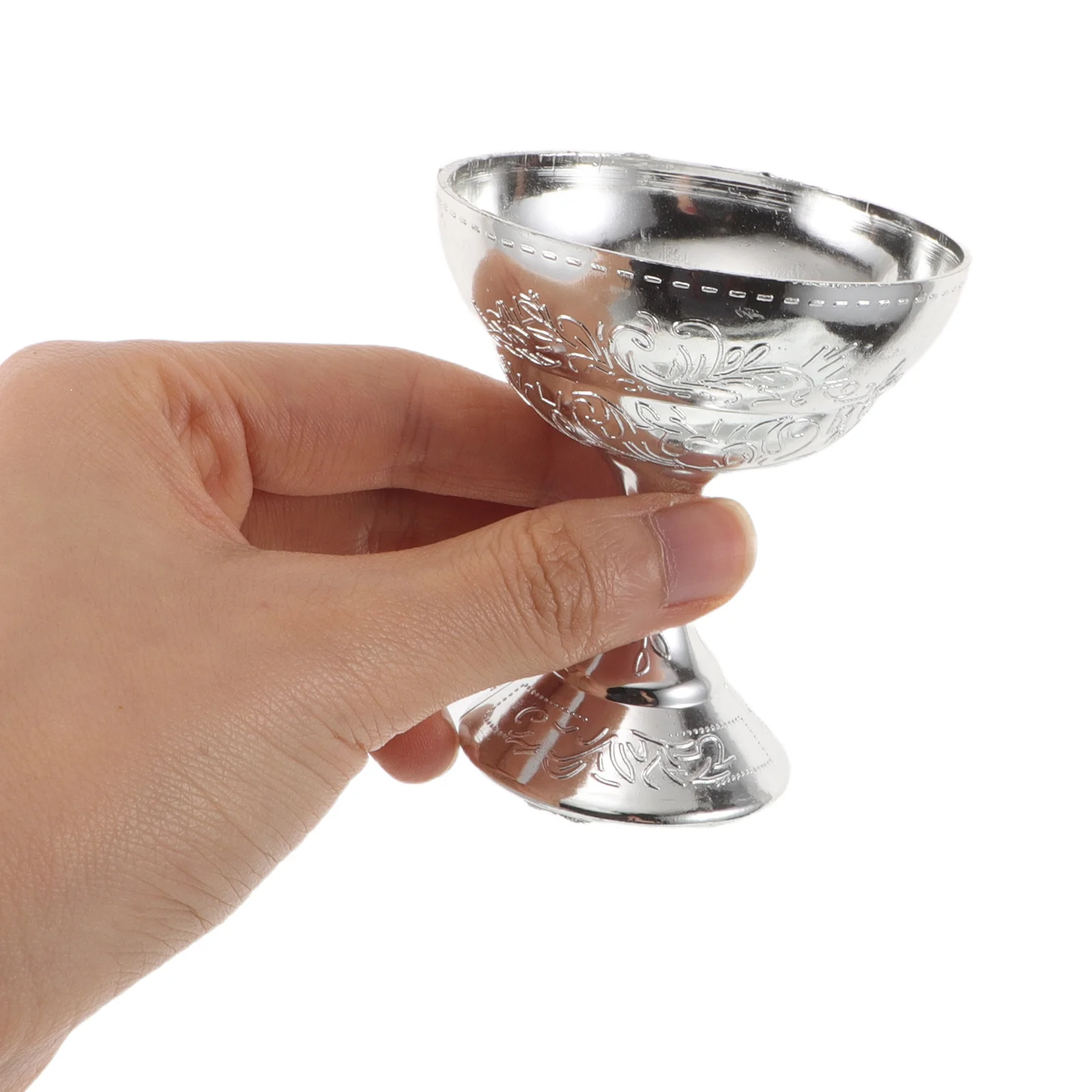 

12pcs Wedding Candy Boxes Plastic Dessert Serving Cups Embossed Goblet For Party Favor Buffet Containers Holiday Wedding