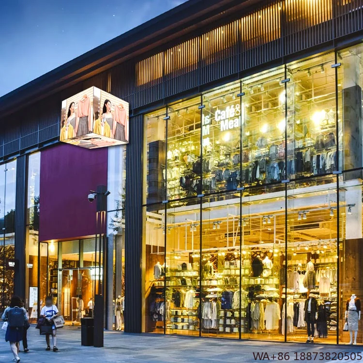 شاشة LED Cecile بتصميم حديث مكعبة بالألوان الكاملة للاستخدام الخارجي عالي السطوع للإعلان على شكل شاشة مكعب سحري #4