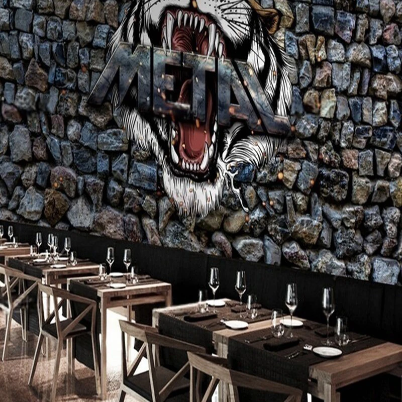 Customized Mural Wallpaper for Living Room Bedroom - Creative Graffiti Tiger Pattern Wall Decoration Wall Art Background Print