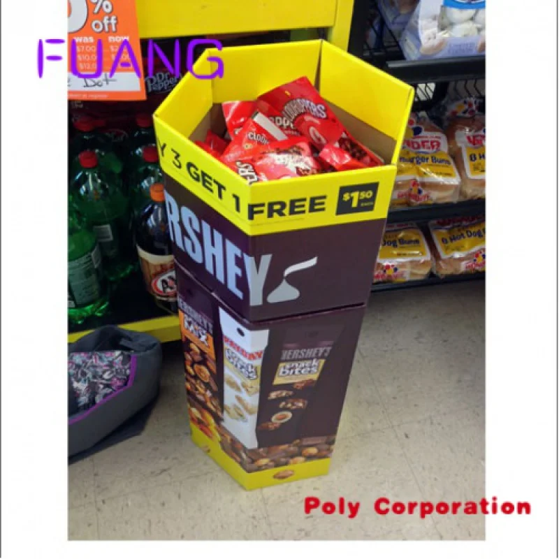 Custom  Supermarket Retail Floor Coffee Beans Storage Bins Display Stand Retail Corrugated Cardboard Dump Bin Display