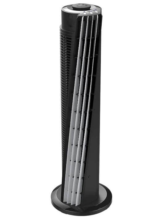 

143 Whole Room Air Circulator Tower Fan with Timer and Remote Control, 29", Black