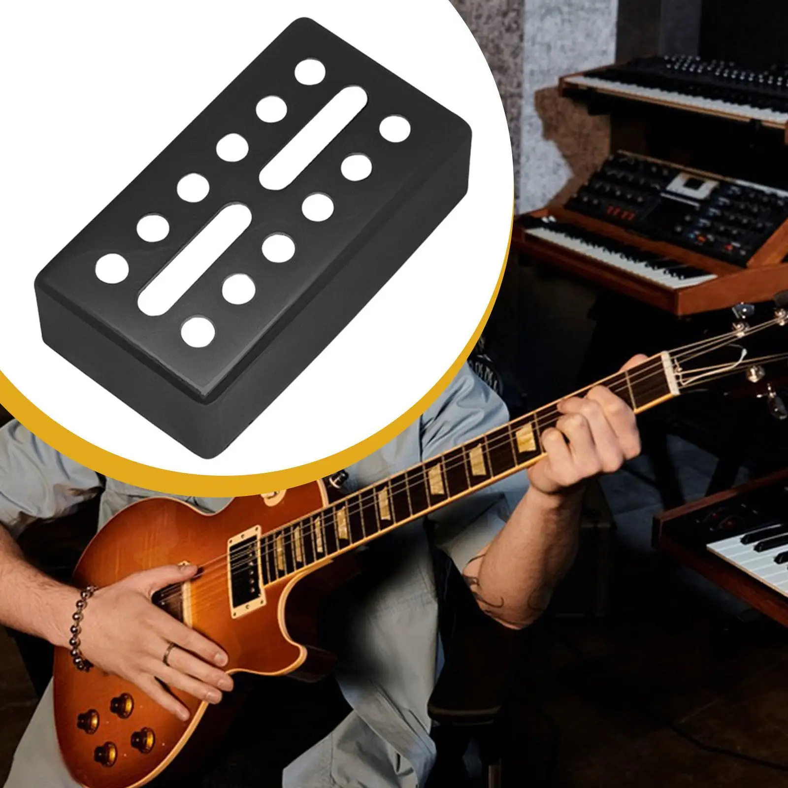 1 PC Brass Pickup Cover Electric Guitar Pickup Cover Double Coil Cap Easy to Clean for Electric Guitar DIY and Repair