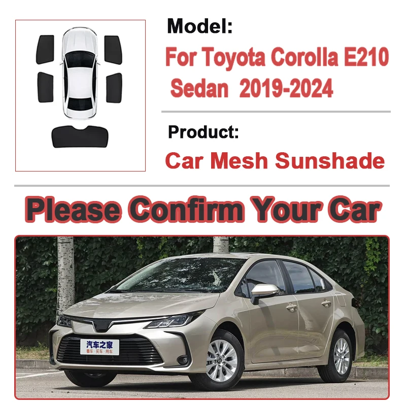 Car Mesh Sun Shades For Toyota Corolla E210 Sedan Body Kit 2019~2025 2020 2021 2022 Auto Windows Sunshades Sun Visors Accesories
