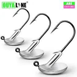5pcs/lot 3.5g 5g 7g 10g 14g Tumbler Head Hook Jig Bait Fishing Hooks For Soft Lure High Carbon Steel Fishing Tackle Accessories