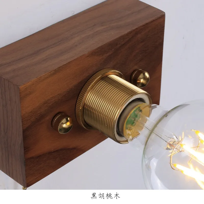 Nordic Wood Art Wall Lamp Minimalist Bedroom Bedside sconce Bathroom Mirror Front  Corridor Aisle Stair Balcony image 5