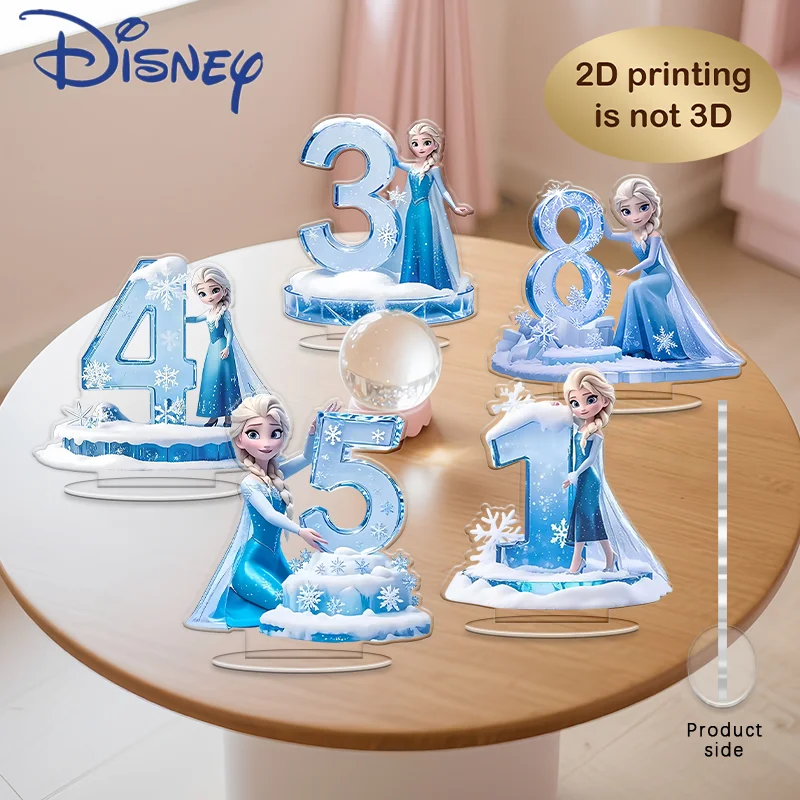 2D плоский, Дисней аниме «Холодное сердце», принцесса Эльзы, цифра, 2D плоский акриловый настольный орнамент, украшение, детские подарки на день рождения с героями мультфильмов